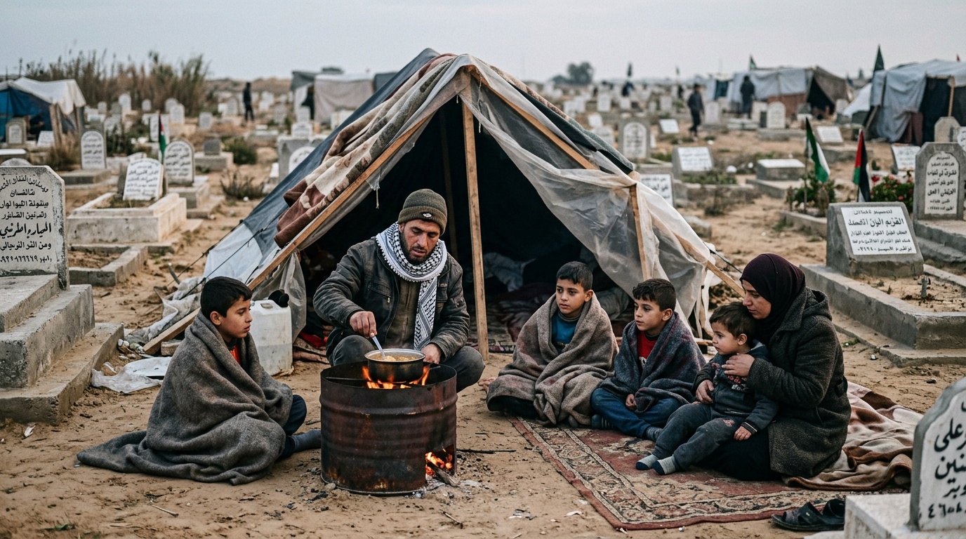 Gazabor lever på kyrkogårdar medan kriget i Iran skymmer krisen