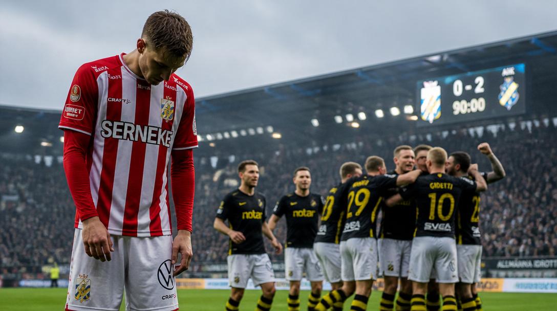 Hammarby förlorade tredje raka matchen och ligger elva poäng efter Sirius