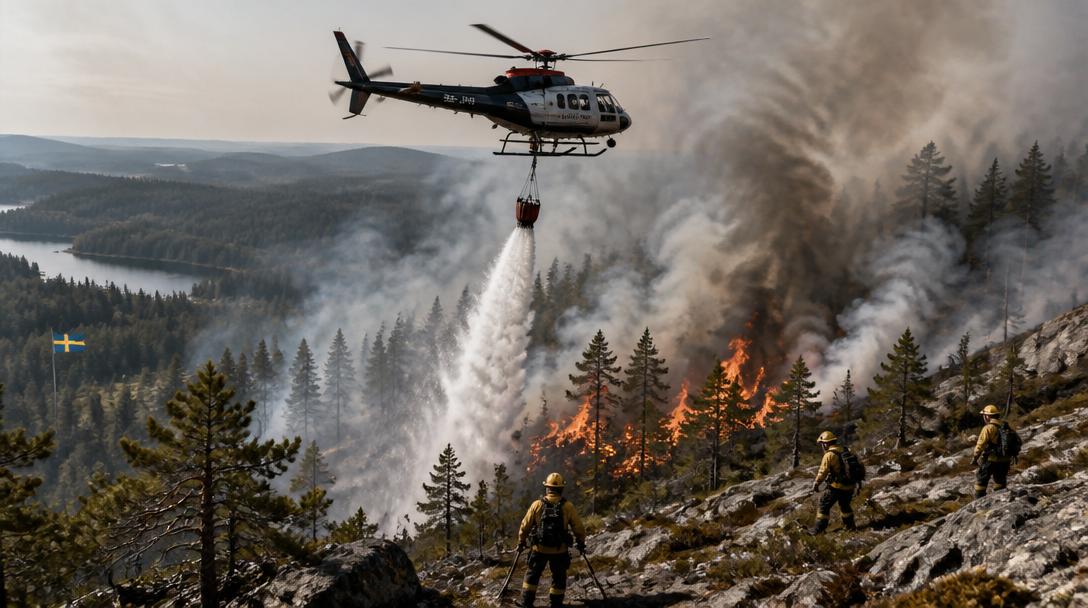 Helikopter sätts in mot skogsbränderna i Västerbotten