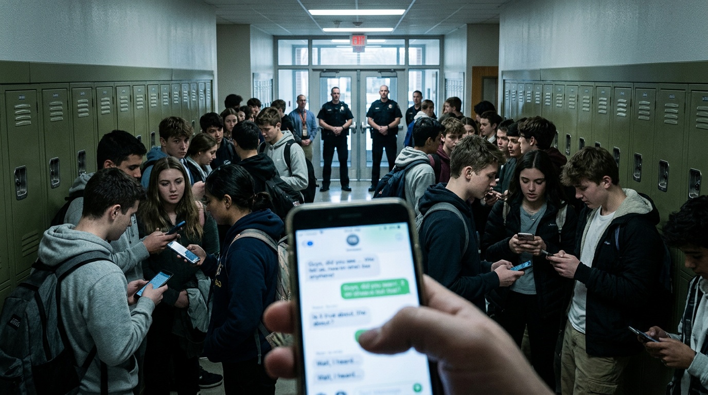 Hotet i Borlänge var ett rykte, spritt via skärmdump bland elever