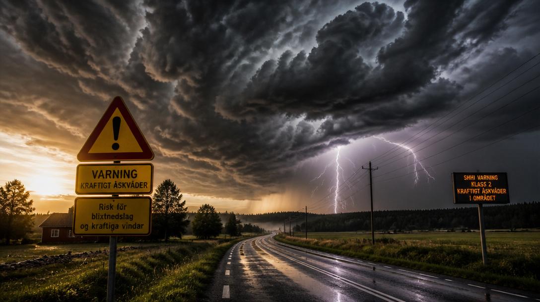 Hundratals blixturladdningar när åskoväder drar in över Sverige
