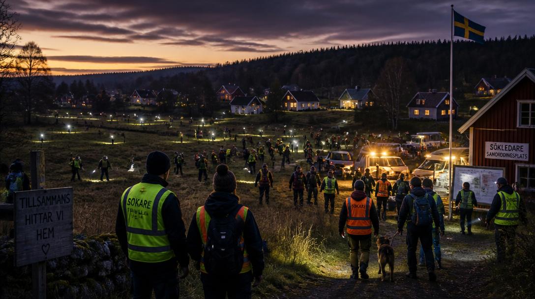 Hundratals slöt upp i letandet efter försvunnen tvååring i Nyåker