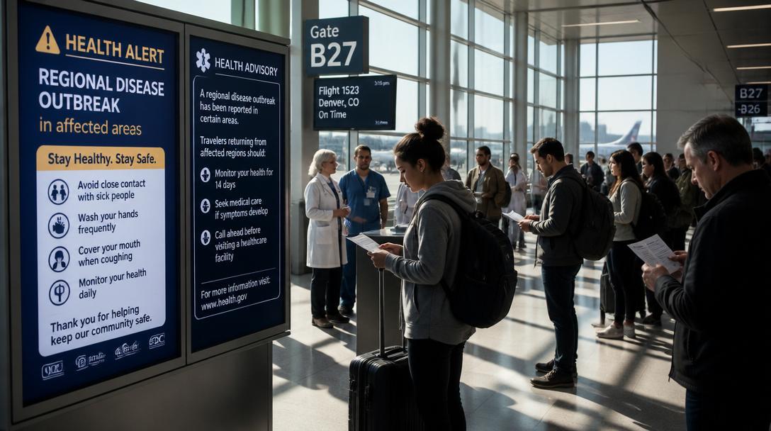 Informationsskyltar om ebola sätts upp på svenska flygplatser