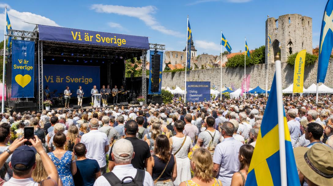 Kändisar och Greenpeace arrangerar motevenemanget "Vi är Sverige" under Åkessons Almedalstal