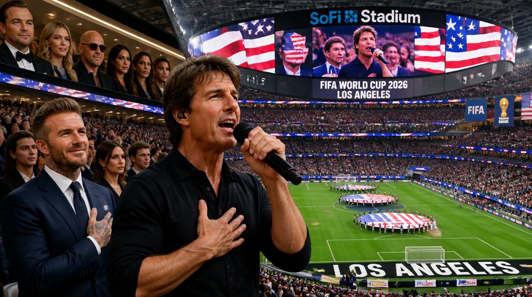 Kändistätt på VM-premiären i Los Angeles, med Tom Cruise och Katy Perry