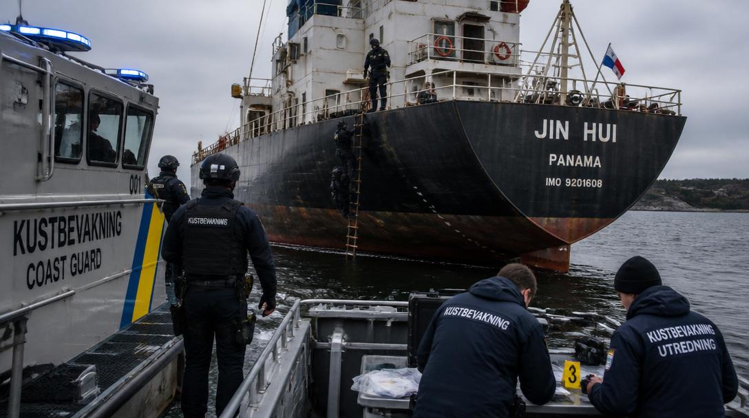 Kapten på misstänkt rysk skuggflotta-fartyg anhållen utanför Trelleborg