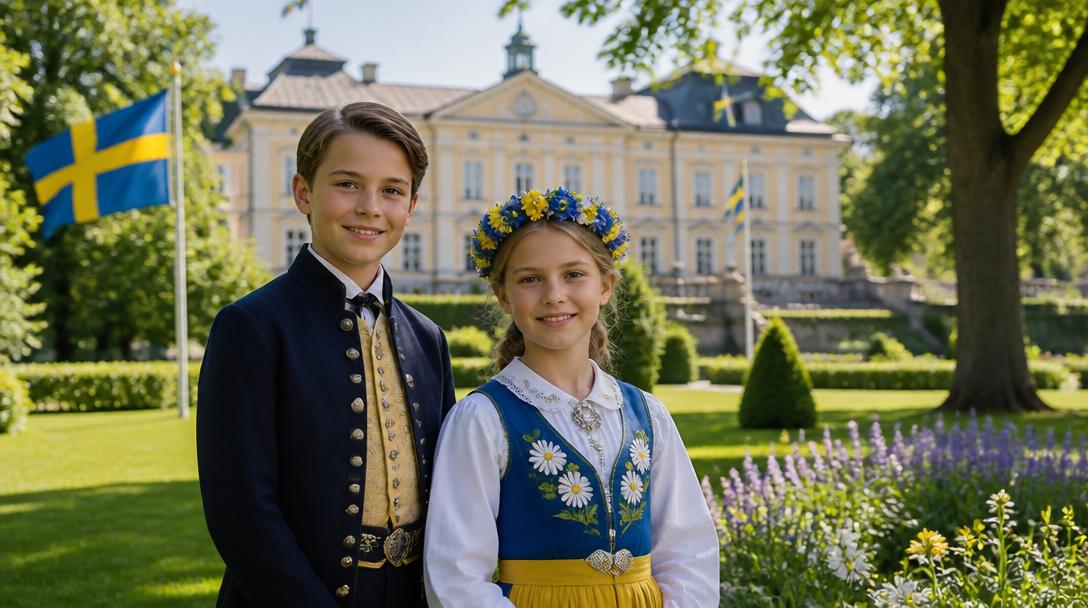 Kungahuset firar nationaldagen med nya bilder på Estelle och Oscar