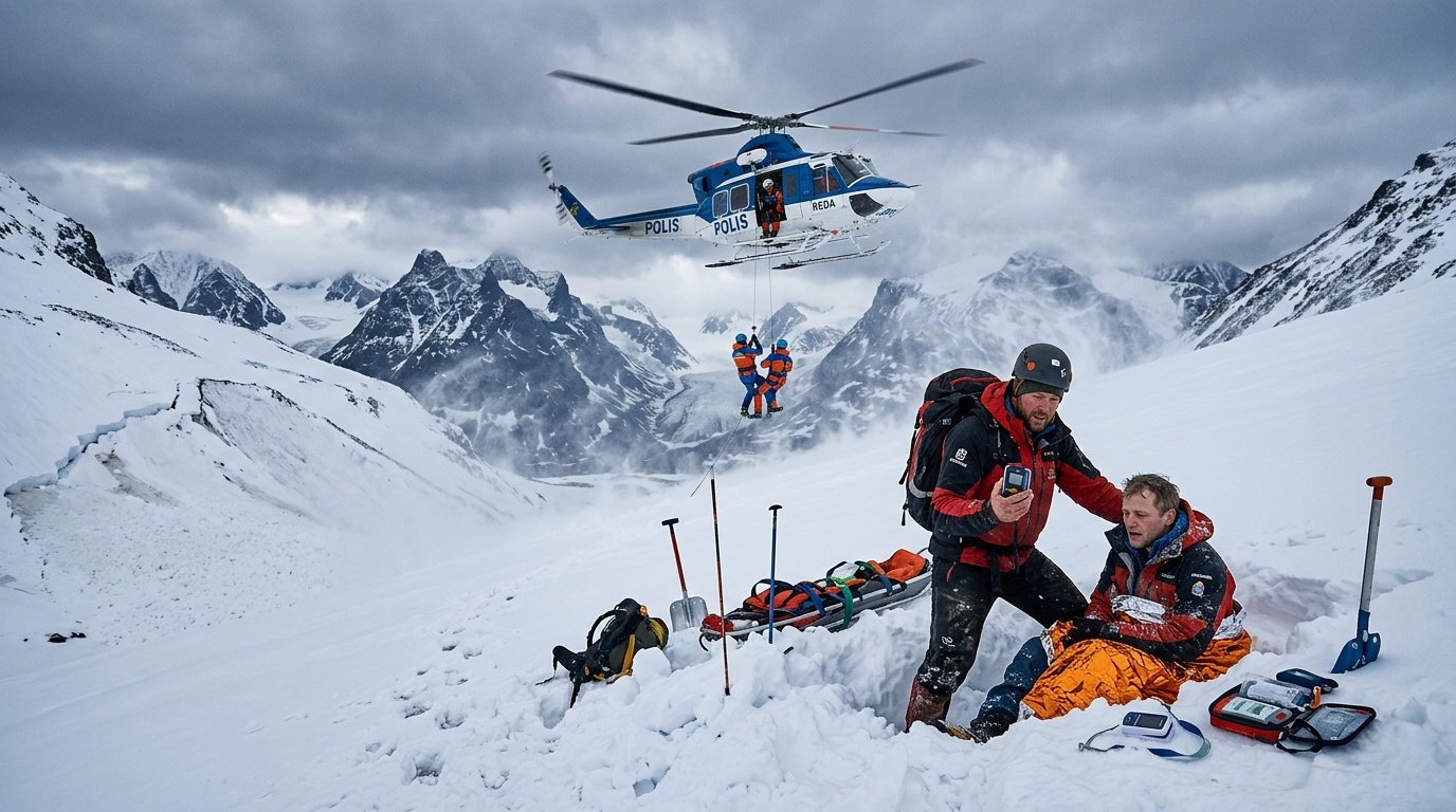 Kvinna begravd 1,5 meter under snö vid Kebnekaise räddades av sin vän