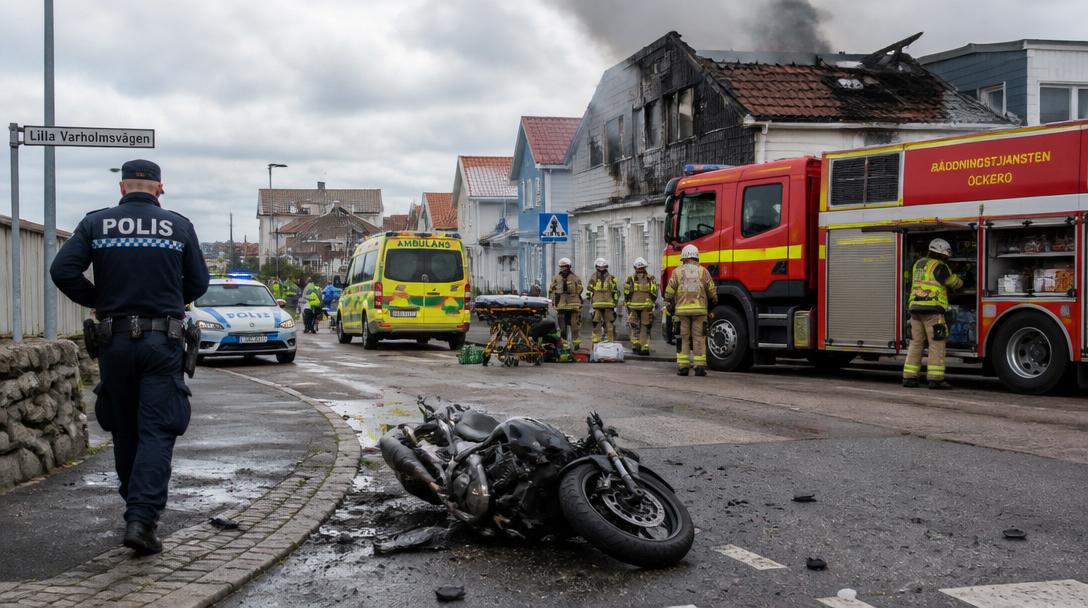 Kvinna i 30-årsåldern livshotande skadad efter motorcykelolycka i Falkenberg