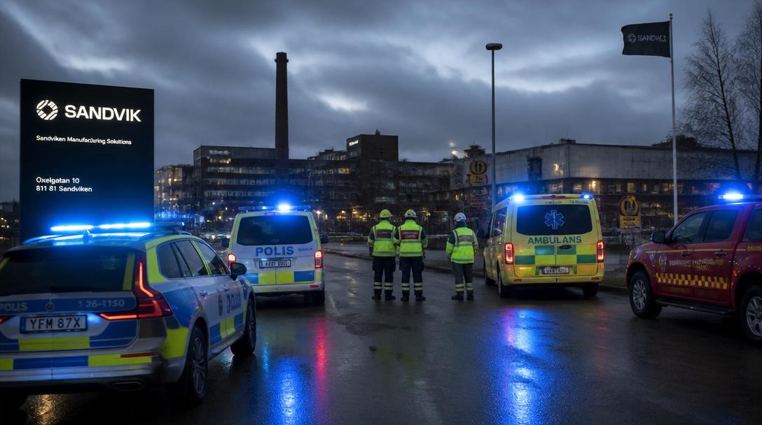 Kvinna i 50-årsåldern dog efter truckolycka på arbetsplats i Sandviken