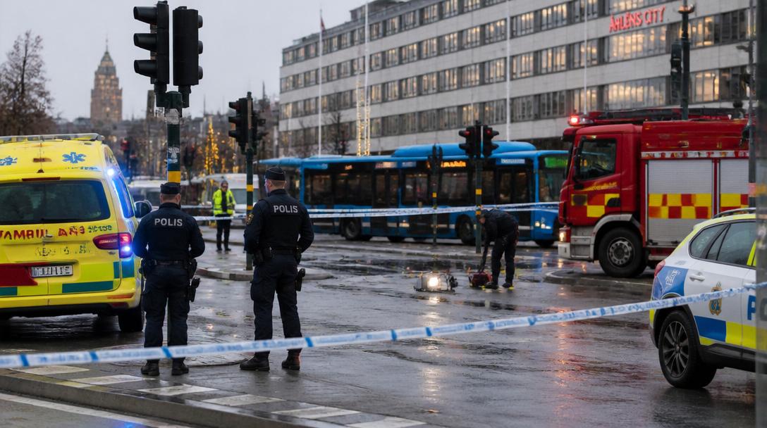 Kvinna i 60-årsåldern död efter lastbilskollision i centrala Stockholm