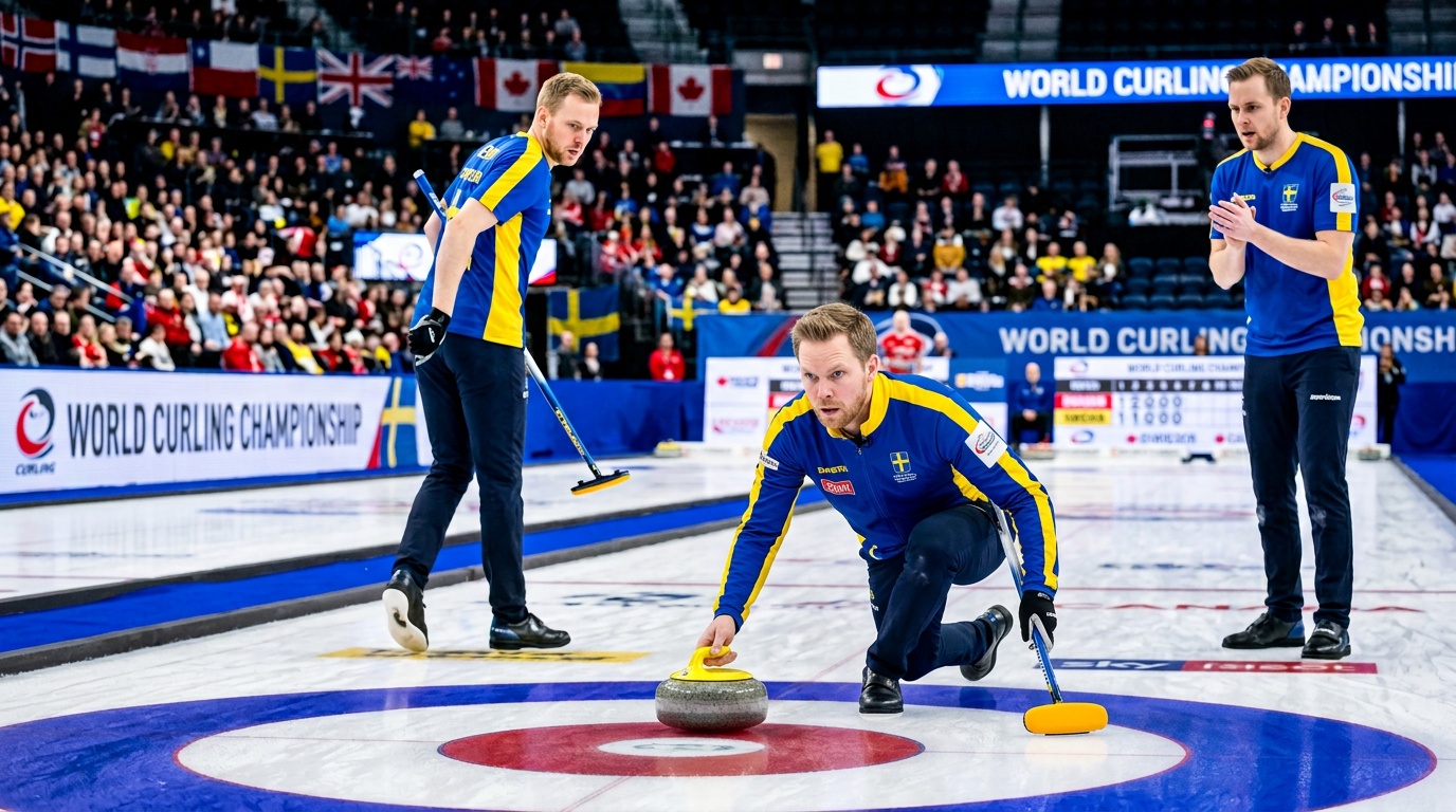 Lag Edin tar åttonde VM-guldet i curling efter 9–6 mot Kanada