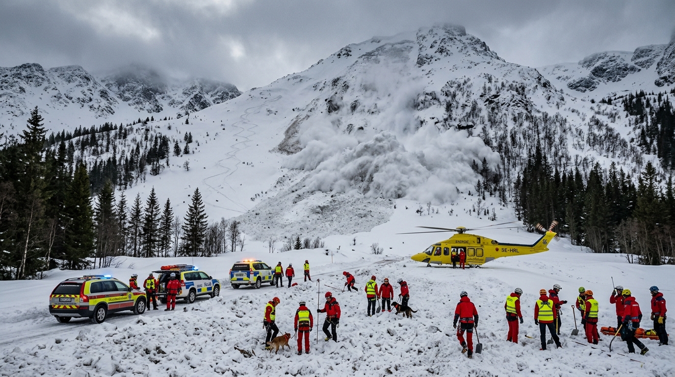 Lavin på Getryggen i Åre, oklart om någon skadats
