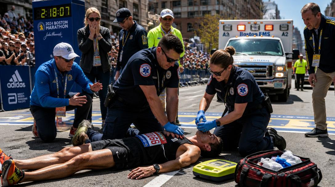 Löpare drabbades av hjärtstopp 300 meter från mål på Stockholm Marathon