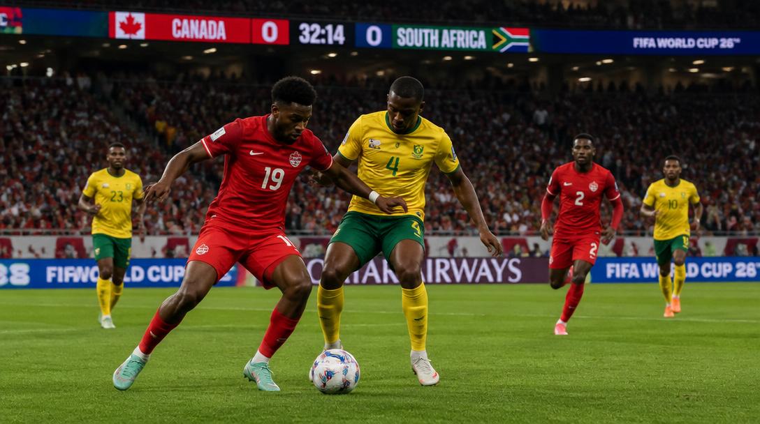 Mållöst i VM:s första sextondelsfinal mellan Kanada och Sydafrika