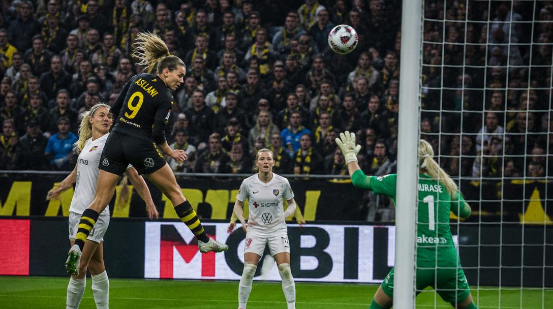 Malmö vann derbyt mot Rosengård med 1–0 och leder damallsvenskan