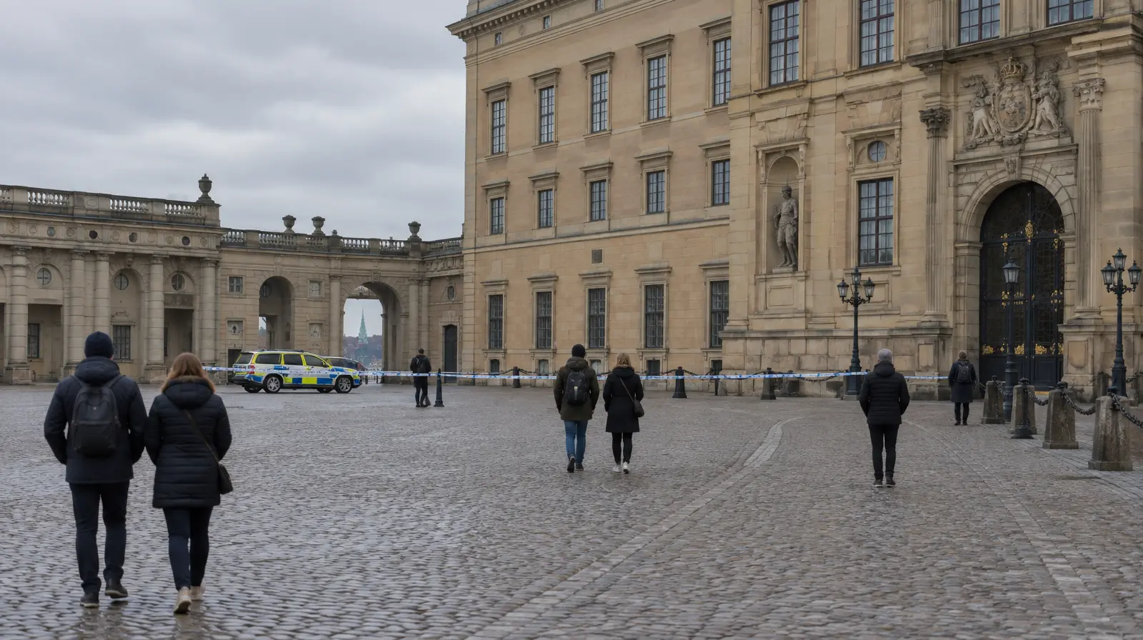 Man anhållen efter att ha skjutits av polis vid Kungliga slottet