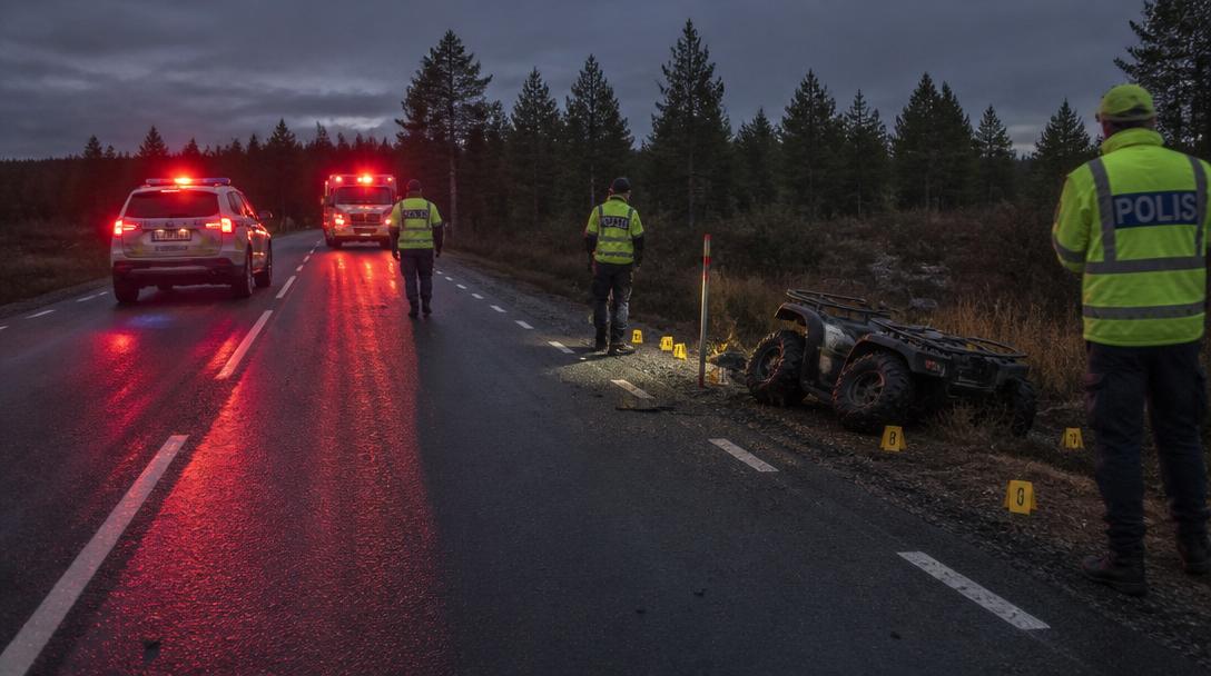 Man i 20-årsåldern död efter fyrhjulingsolycka utanför Gällivare