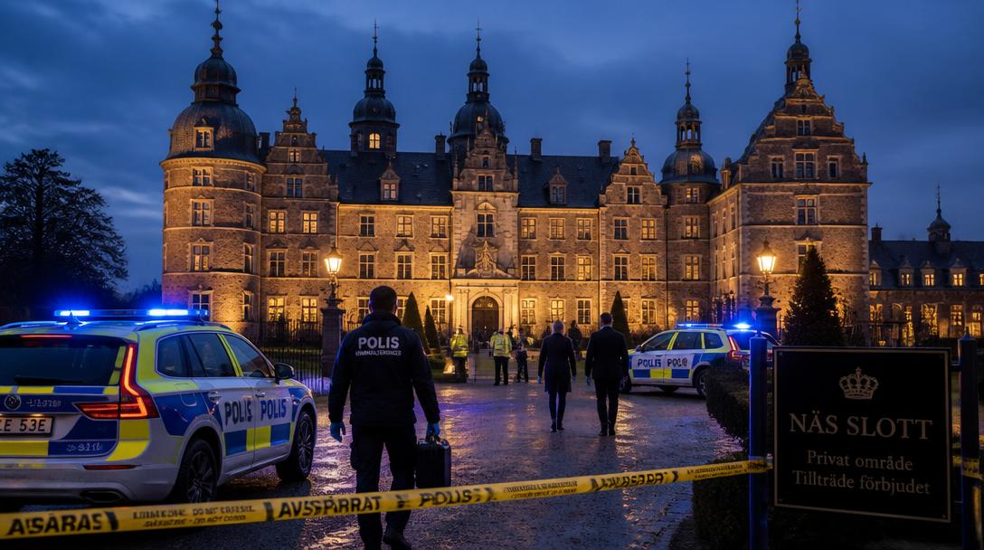 Man i 20-årsåldern hittad död efter fall på slottsfest norr om Stockholm