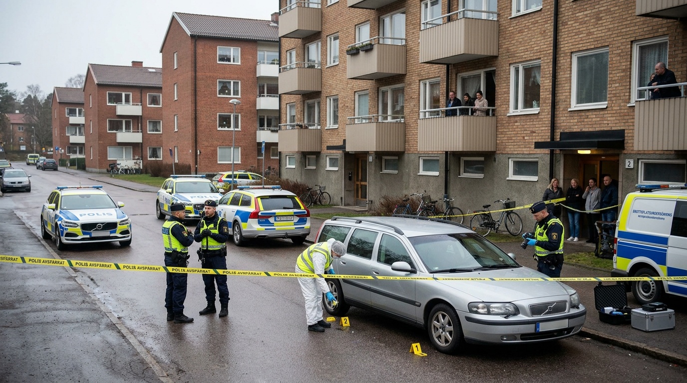 Man i 25-årsåldern skjuten till döds i centrala Södertälje