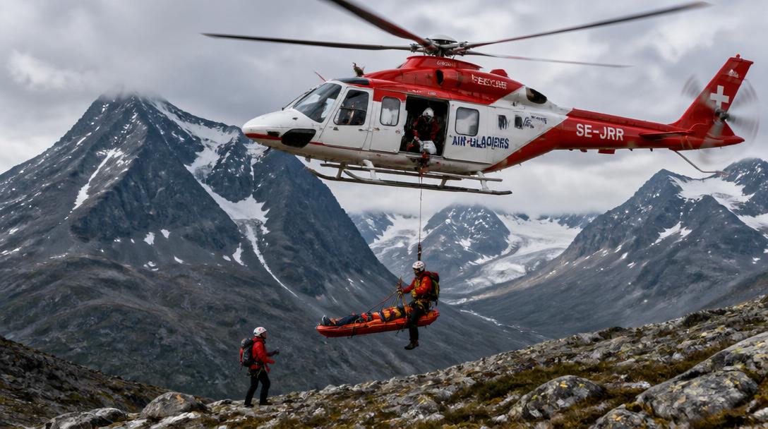 Man skadad på Kungsleden – hämtades med helikopter nära Kebnekaise