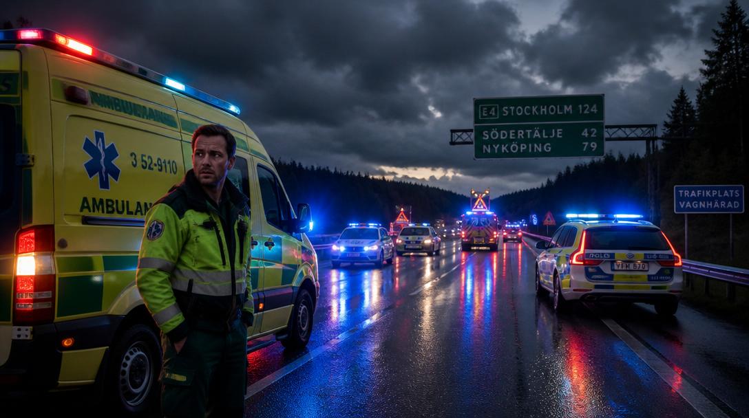 Man sköts av polis på riksväg 73, misstänkt för mordförsök mot tre barn