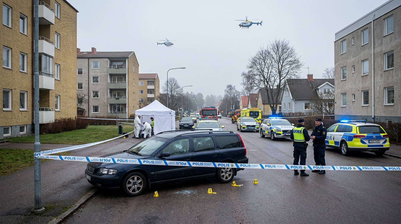 Man sköts i bil i Södertälje, polisen utreder som mordförsök