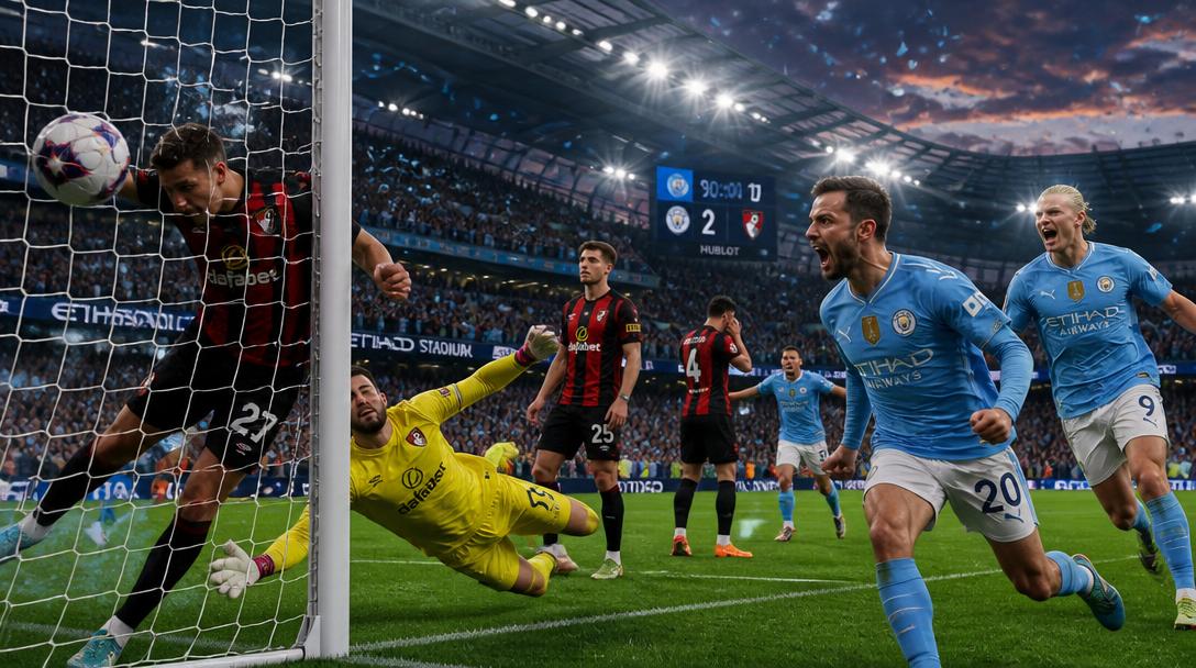 Manchester City vände hemma mot Bournemouth i sista minuterna