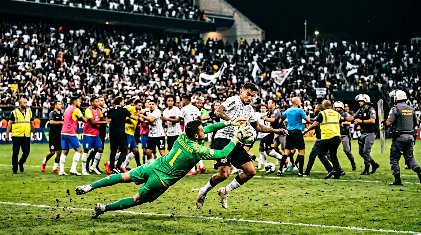 Masskaos i brasilianskt derby, 23 röda kort delades ut