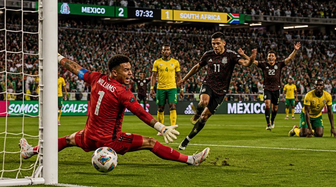 Mexiko leder med 1–0 mot Sydafrika i VM-premiären