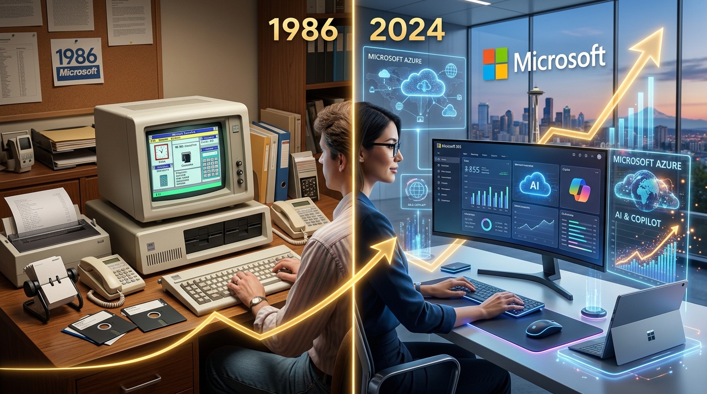 Microsoft fyller 40 år på börsen, aktien upp 398 000 procent