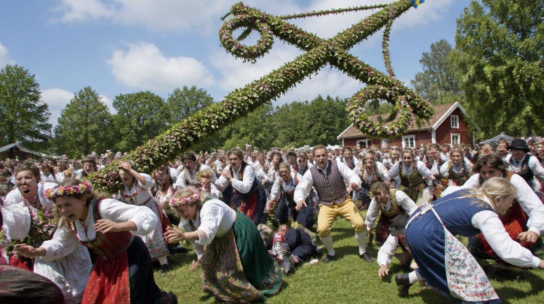 Midsommarstången föll mot folkmassan i Järvsö – tusentals på plats