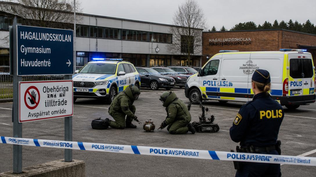 Misstänkt farligt föremål hittades utanför gymnasieskola i Borås