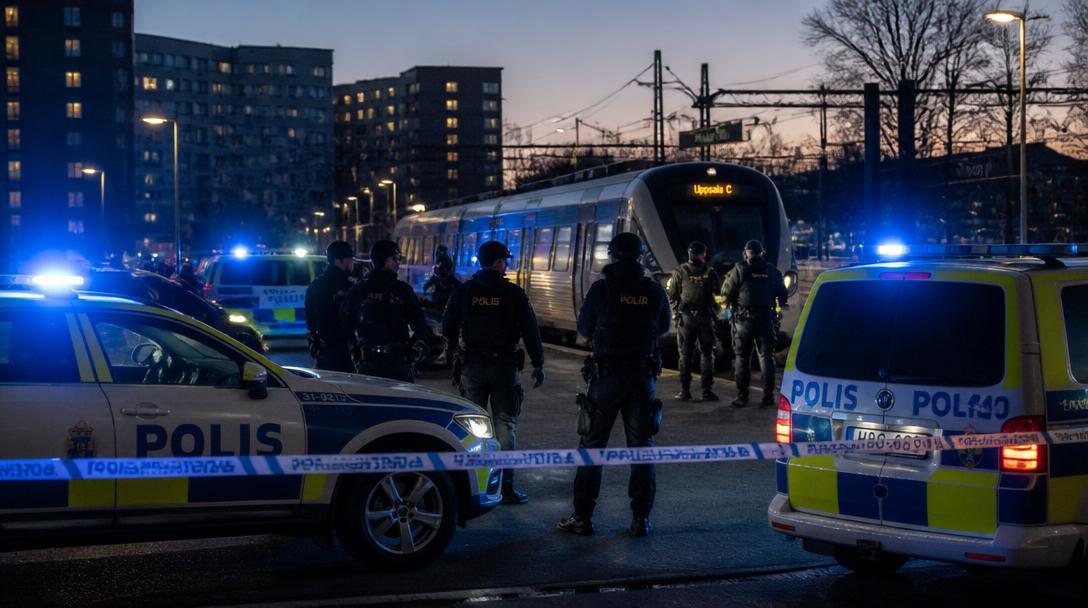 Misstänkt gripen efter dödsskjutning i Uppsala – uppges ha flytt med tåg
