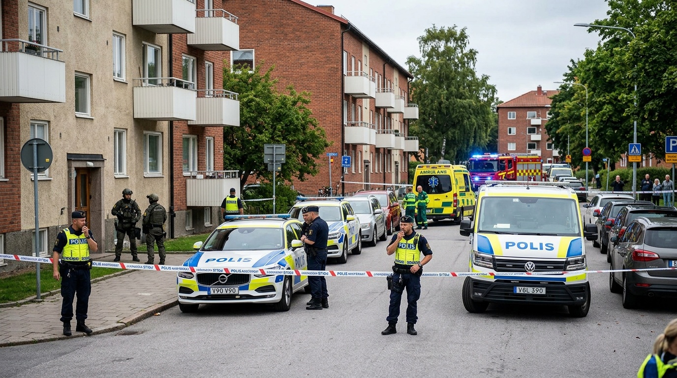 Misstänkt grovt brott i Hageby – en person förd till sjukhus