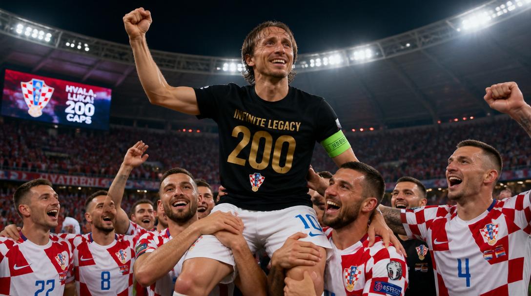 Modric spelade sin 200:e landskamp när Kroatien slog ut Panama ur VM