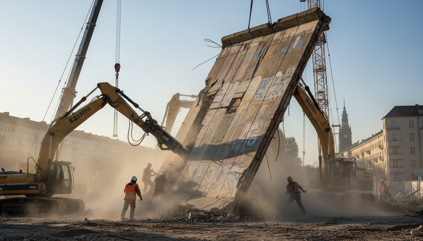 När revs Berlinmuren och hur länge tog rivningen?
