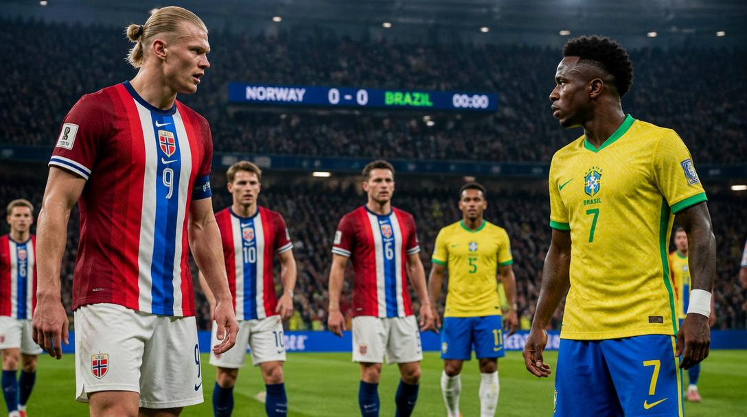 Norge möter Brasilien i VM-åttondel, med Haaland mot samba-defensiven
