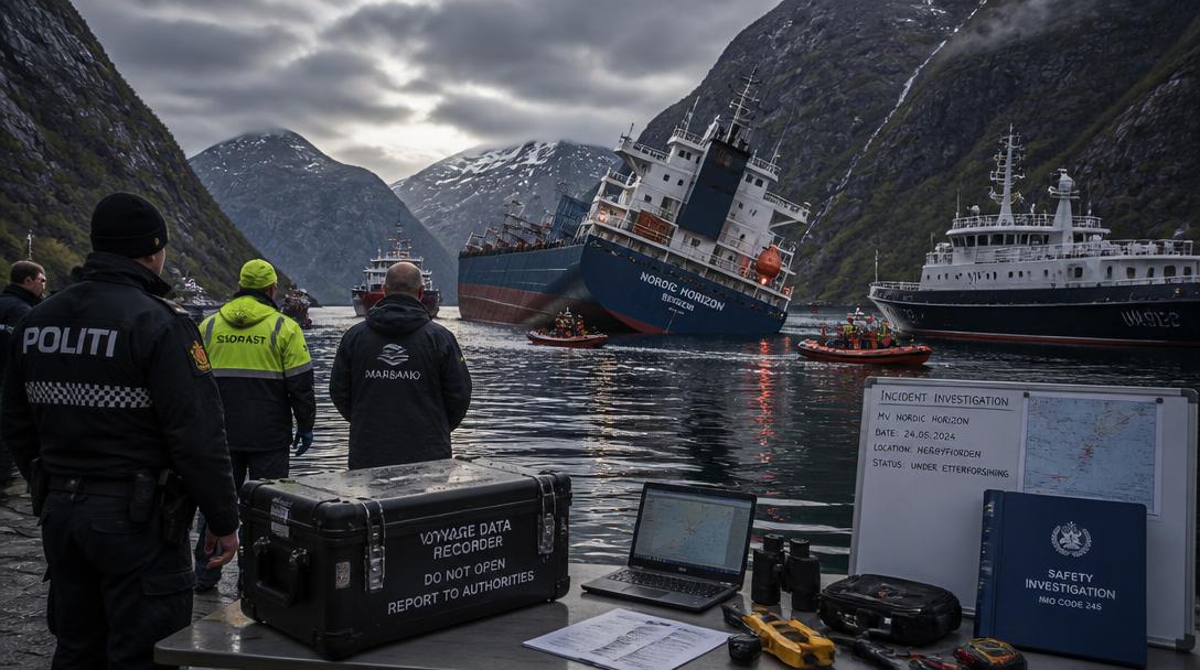 Norska fartyget Misje Verde lämnade Hakefjorden vid 21.30 efter dödsolyckan utanför Tjörn