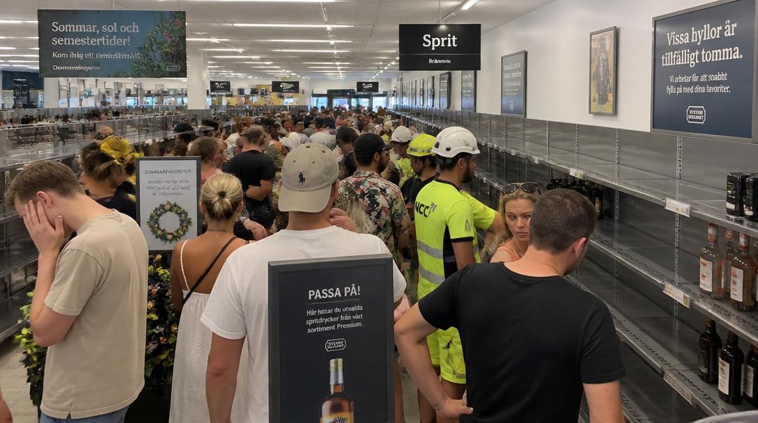 Ölbrist på Systembolaget i Boden, mitt under VM-sommar och musikfestival