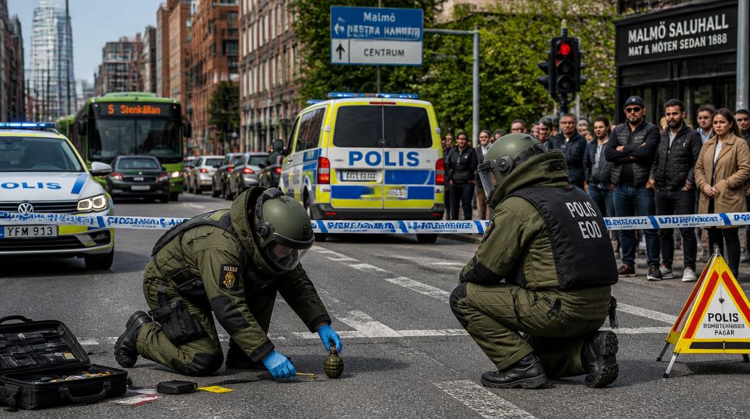 Osäkrad granat låg i timmar på Malmös trafikerade Amiralsgatan