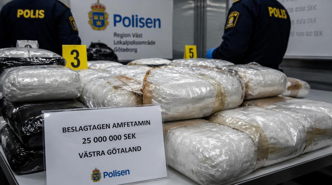 Över 100 kilo amfetamin beslagtaget i Kungsbacka, tre gripna