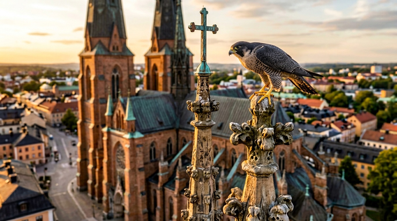 Pilgrimsfalkar kan häcka i Uppsala domkyrka, men tre instanser måste säga ja