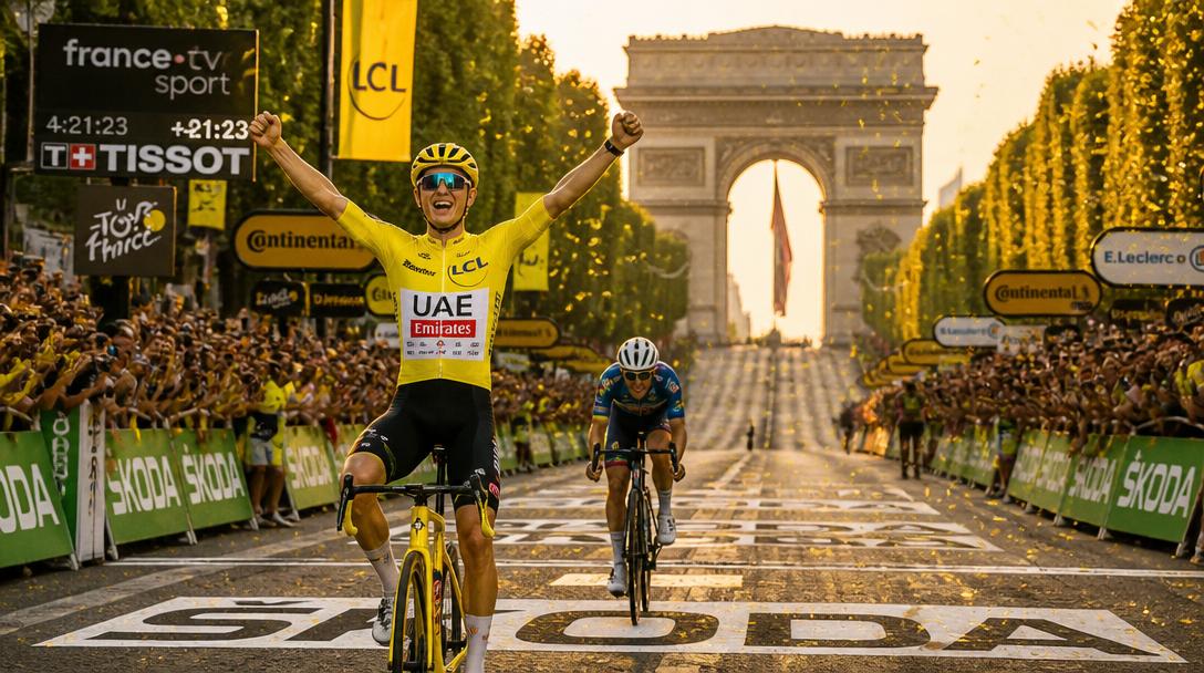 Pogacar vinner sin femte Tour de France, nästan 6,5 minuter före tvåan