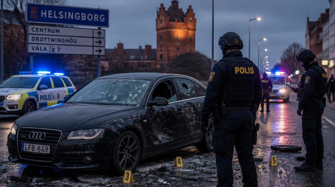 Pojke under 15 år opererad efter polisens skottlossning mot bil i Helsingborg