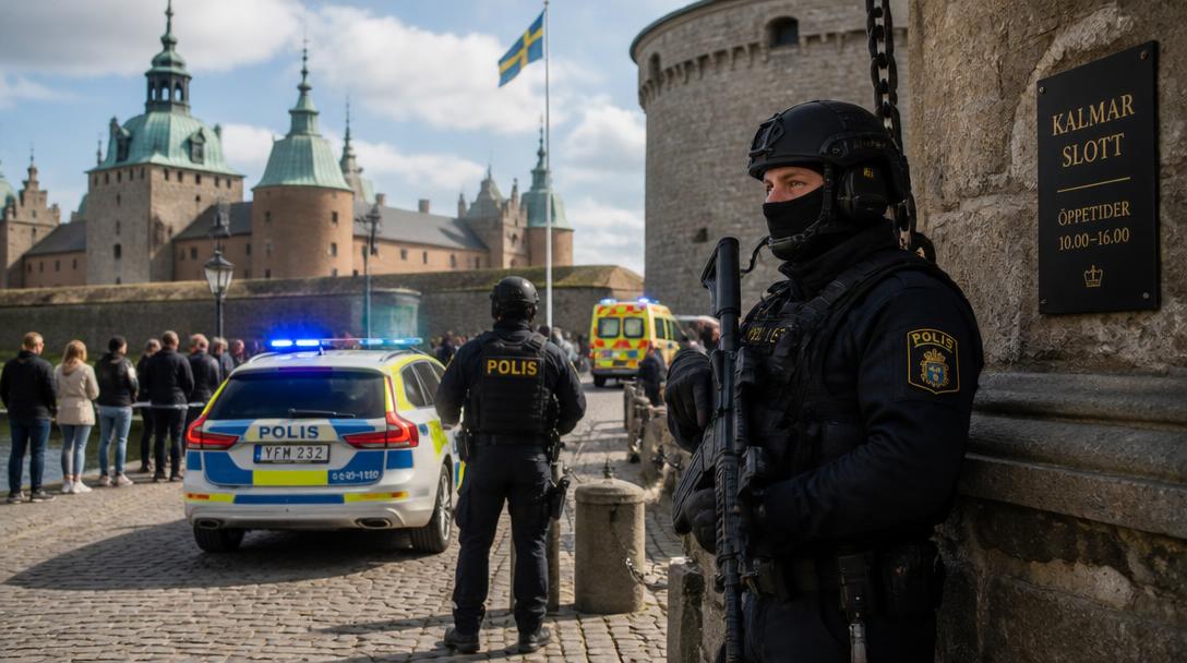 Polis sköt mot utåtagerande man vid Kungliga slottet i Stockholm