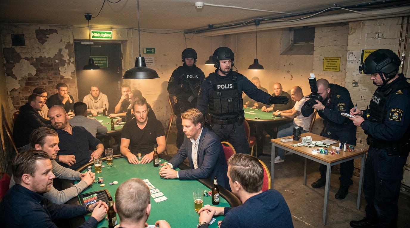 Polisen slog till mot misstänkt illegal spelklubb i centrala Stockholm