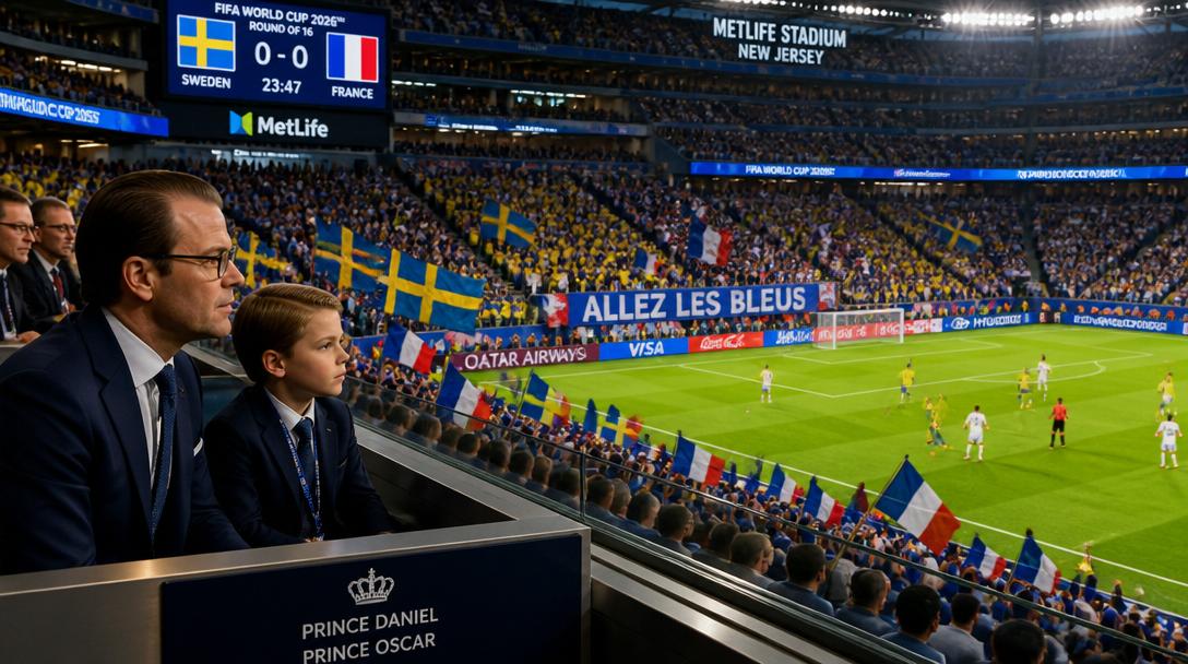 Prins Daniel och prins Oscar reser till USA för att se Sverige möta Frankrike i VM