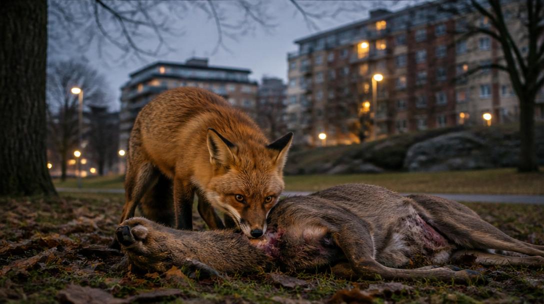 Rådjur hittades utan huvud i Stockholm, räv kan vara förklaringen
