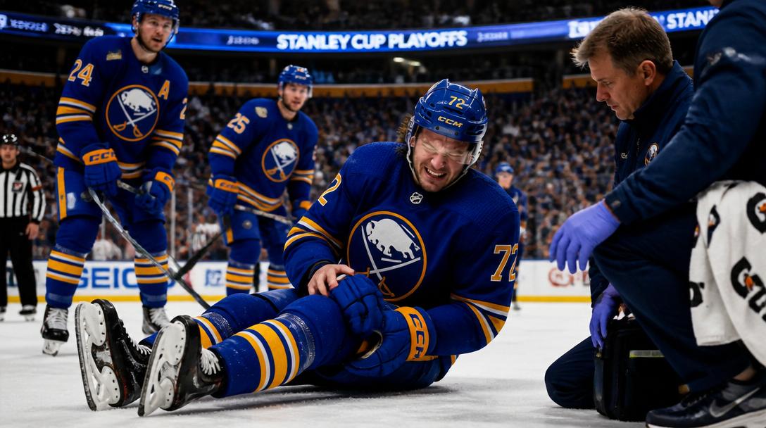 Rasmus Dahlin skadade foten i Buffalos seger mot Montreal